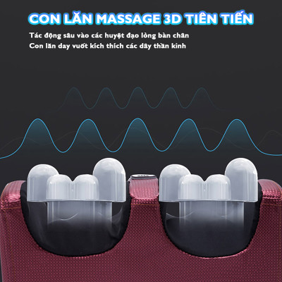 Máy massage lòng bàn chân, matxa bắp chân Nikio NK-182, mát xa bi xoay 360 độ và nhiệt hồng ngoại