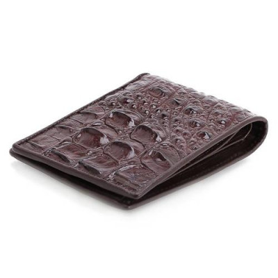 HC2243 - Bóp nam Huy Hoàng da cá sấu gai lưng màu nâu đất