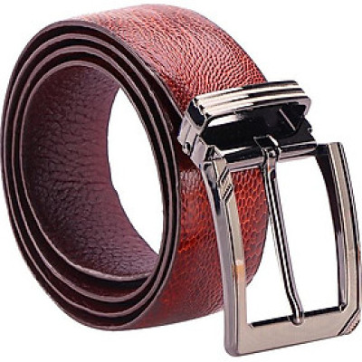 Thắt Lưng Nam Da Đà Điểu Trơn Đầu Kim Huy Hoàng HT4415 - Nâu Đỏ