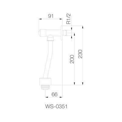 WS-0351 - Van xả bồn tiểu nam - INOX SUS 304
