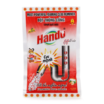 Bộ 10 gói bột thông tắc cống đường ống nước thải xuất khẩu Hando 100Gr