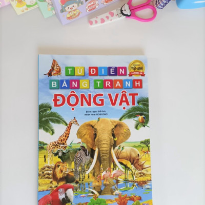Sách - Combo 2 cuốn Từ Điển Tranh ( Động vật - b135 + Rau củ hoa quả - b65) Song ngữ Anh Việt - ndbooks