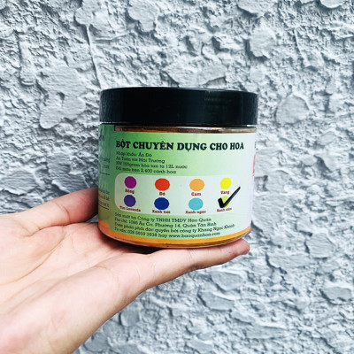 BỘT NHUỘM HOA NHẬP KHẨU ẤN ĐỘ (HỦ 110GR pha 12L nước nhuộm hoa tươi) gồm 8 màu cơ bản