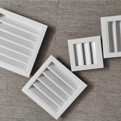 Miệng gió louver nan Z 250x250mm kèm lưới chắn côn trùng tránh hắt mưa