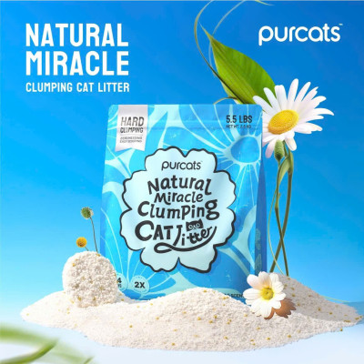 CÁT VỆ SINH CHO MÈO CATURE PURCATS NATURAL MIRACLE THƠM TỰ NHIÊN & THẤM HÚT,SIÊU KHỬ MÙI [ 2.5kg ]