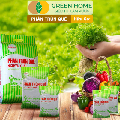 Phân Trùn Quế Greenhome, Lavamix, Bao 5kg, Nguyên Chất, Bổ Sung Dinh Dưỡng, Cải Tạo Đất, Bón Rau