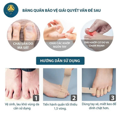 COMBO 2 CUỘN Băng vải quấn bảo vệ ngón chân giảm ma sát, chống chai sần khi mang giày - Giao Màu Ngẫu Nhiên