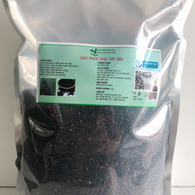 Gạo phúc thọ (Gạo lứt đen) - Tốt cho tim mạch và phòng tránh tiểu đường - Trồng ở ruộng bậc thang ở núi rừng sơn la - Chăm bón tự nhiên 