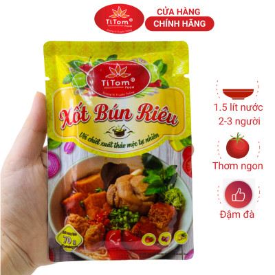 Xốt bún riêu Titom gói 70g gia vị bún riêu hoàn chỉnh dùng nấu nước lèo bún riêu