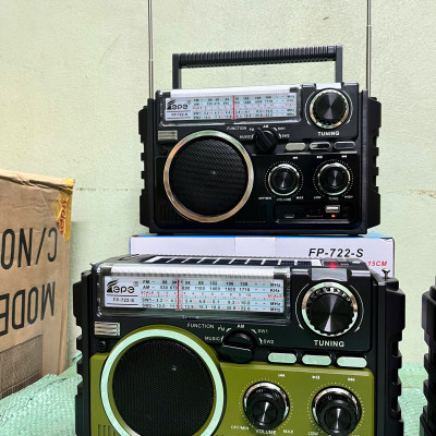 Đài FM Radio Nghe Nhạc FEPE FP-722-S Bluetooth-Sạc Năng Lượng Mặt Trời,Thiết Kế Cổ Điển Sang Trọng ,2 Ăn-Ten Bắt Sóng Mạnh Hỗ Trợ USB và Thẻ Nhớ- Hàng Chính Hãng