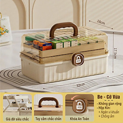Hộp Đựng Thuốc Gia Đình Kích Thước 32cm x 18cm x 17.5cm