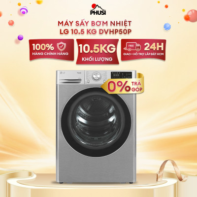 Máy sấy LG DVHP50P DUAL Inverter Heat Pump 10,5kg (xám) - Hàng chính hãng (chỉ giao HCM)