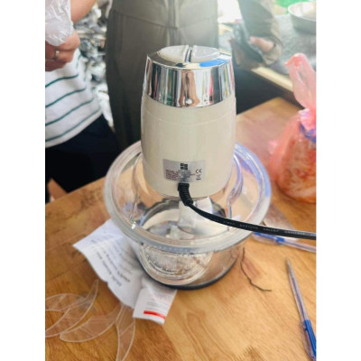 Máy xay thịt thực phẩm đa năng cối thuỷ tinh Linh Chi Bedding, tặng 01lưỡi dao - Giao mầu ngẫu nhiên