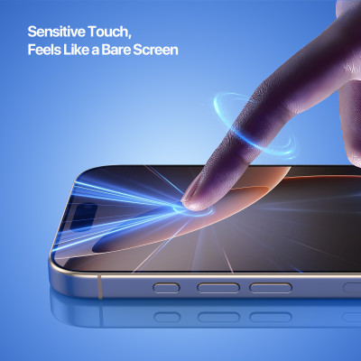 [Không Lẹm Viền] Miếng Dán Cường Lực Trong Suốt Khung Tự Dán Dux Ducis cho iPhone 16 Pro Max / 16 Pro/ 16e, Roga Series_ Hàng Chính Hãng