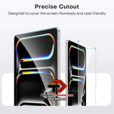 Tấm dán kính cường lực cho iPad Pro 11 2024, iPad Pro 13 2024 M4 hiệu Glass Pro  - Hàng chính hãng