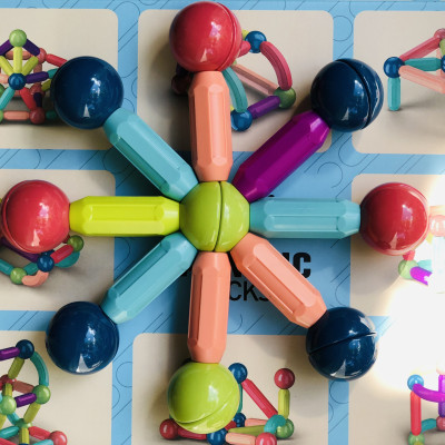 Đồ Chơi Xếp Hình Nam Châm 64 chi tiết, Magnetic Stick