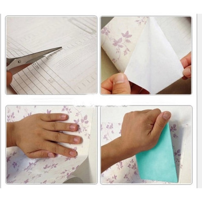 (HCM) Tranh dán tường 3d phong cảnh hoa sen trang trí phòng khách, nhà hàng tích hợp sẵn keo