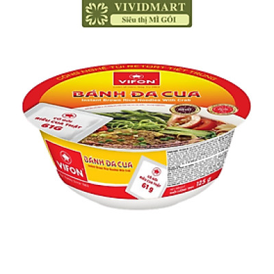 VIFON - Bánh đa tô Vifon hương vị Cua (có thịt cua thật), Bánh đa cua Vifon tô, Bánh đa Vifon tô (125g/tô)