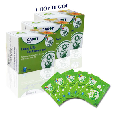 Combo 50 gói Nước cắm hoa lâu tàn dạng bột 5gr của Israel giúp hoa Hoàng Anh và hoa khác tươi lâu và hạn thay nước cho hoa