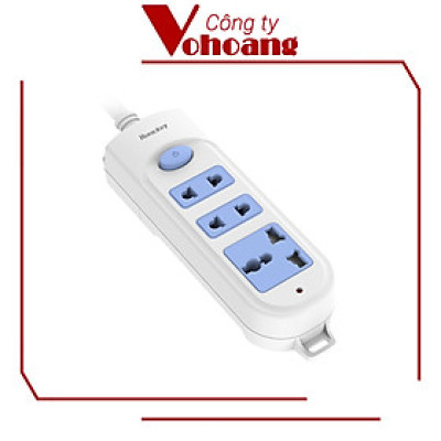 Ổ cắm điện 3 lỗ cắm Huntkey HK-A32 dây dài 3 mét, chịu tải 2500W với 2 lỗ cắm đa năng - Hàng chính hãng