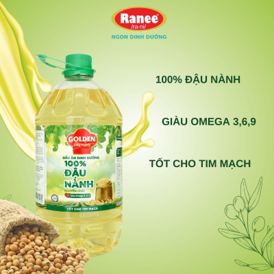 Thùng Dầu Đậu Nành cao cấp Golden 5 lít (5 lít/chai x 4 chai)
