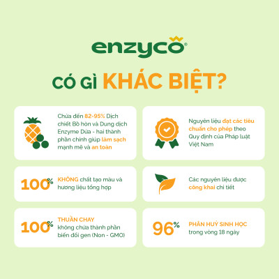 Combo 2 chai nước lau sàn sinh học ENZYCO 2L - Chiết xuất Bồ hòn và Enzyme Dứa