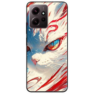Ốp lưng cho Xiaomi Redmi 12 4G - Redmi Note 12 4G - 12 Pro 4G - 12 Pro 5G - Mèo Trắng Đỏ - Hàng Chính Hãng