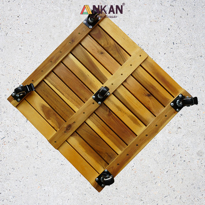 Đế Lót Chậu Cây Có Bánh Xe CỠ LỚN Vuông 50cm, Làm Giá Đỡ Kệ Hoa Cây Cảnh, Màu Vàng Nắng, Chịu Tải 150Kg