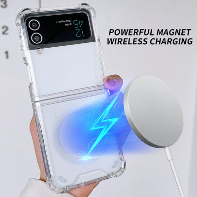 Ốp lưng chống sốc trong suốt hỗ trợ sạc Maqsafe cho Samsung Galaxy Z Flip 3 / Z Flip 4 hiệu Likgus Maqsafe Magetic Case siêu mỏng 1.5mm, độ trong tuyệt đối, chống trầy xước, chống ố vàng, tản nhiệt tốt - hàng nhập khẩu