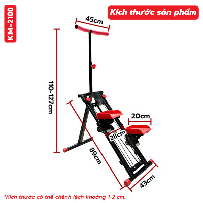 Máy Chạy Bộ,AIR WALKER Máy Đi Bộ Trên Không Cỡ Lớn, Máy leo núi bậc thang KM-2100 tại nhà
