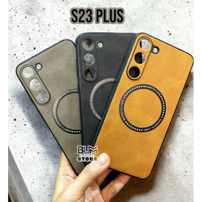 Ốp Lưng Da Cho Samsung S25 Ultra / S24 Ultra / Galaxy S23 Ultra / S23 Plus / S22 Ultra / S22 Plus Có Vòng Từ Tính