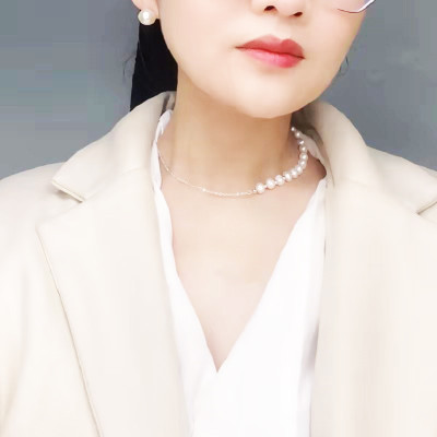 Dây chuyền vòng cổ mix hạt châu bất đối xứng nhiều kiểu đeo cá tính thanh lịch