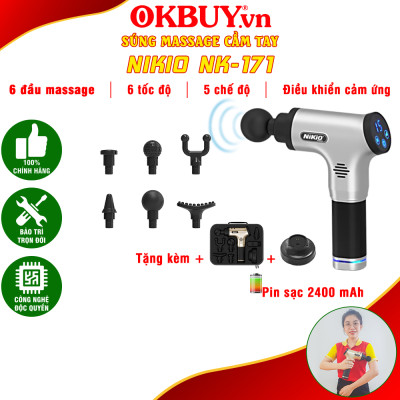 Súng massage cầm tay Nhật Bản Nikio NK-171 - 5 chế độ, 6 tốc độ mát xa
