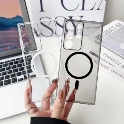 Ốp Lưng Từ Tính Cho Samsung Galaxy S24 Ultra / S25 Plus / S24 Plus / S23 Ultra Nhựa Cứng Trong Suốt Siêu Mỏng