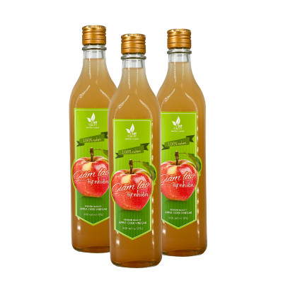 Giấm táo tự nhiên Viet Healthy 500ml- Dấm táo nguyên chất viethealthy có tác dụng rửa sạch tồn dư hóa chất, làm giảm ợ nóng trào ngược dạ dày, sỏi thận, ổn định đường huyết, giảm cân an toàn