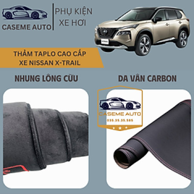 [NISSAN X-TRAIL] Thảm Taplo 3 Lớp Dành Cho Xe NISSAN X-TRAIL, Nhung Lông Cừu Và Da Vân Carbon Cao Cấp - Hàng Chính Hãng