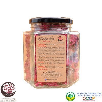 [ OCOP 3 SAO - Đặc Sản Vùng Miền ] Trà Hoa Hồng Phúc An 60gr , giúp giảm căng thẳng, bí quyết khỏe đẹp của các quý cô - Phúc An House