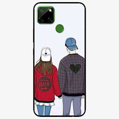 Ốp lưng dành cho Realme C12 mẫu Cặp Đôi Mũ Trắng Xanh