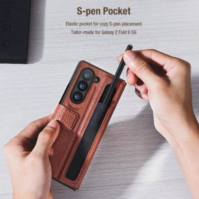 Bao Da dành cho Samsung Galaxy Z Fold 7 / Z Fold 6 hiệu Nillkin Aoge Leather Cao Cấp - Hàng nhập khẩu