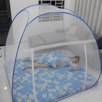 Mùng chụp chống muỗi tự bung xếp gọn đỉnh rộng MỘC MIÊN -Màn chụp xếp gọn  [Tặng Cặp vỏ Gối]