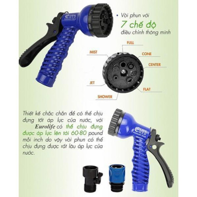 Đầu Vòi Rửa Xe Tăng Áp Lực Nước 7 Chế Độ