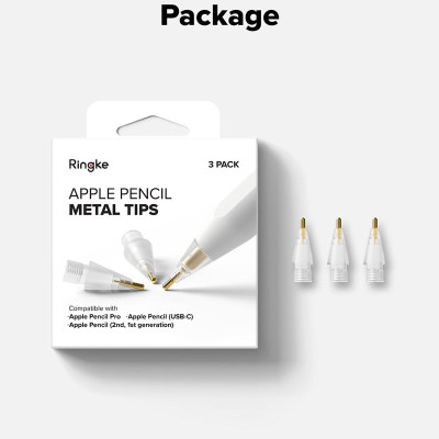 [Combo 3] Đầu bút thay thế Ringke Metal / HB / 2B Tip dành cho Apple Pencil - Hàng Chính Hãng