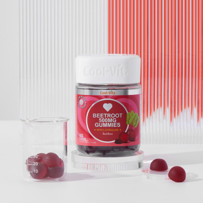 Kẹo Dẻo Củ Dền Thuần Chay Hỗ Trợ Bổ Sung Sắt, Lưu Thông Máu &  Hỗ Trợ Bổ Sung Năng Lượng LCitrulline Vị Đào Coolvita (60 viên x 3g)/hộp