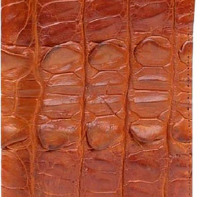 Ví Nam Da Cá Sấu Gai Đuôi Kiểu Đứng Huy Hoàng HT2257 (12.5 x 10 cm) - Vàng