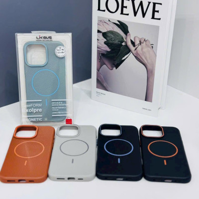 Ốp Lưng Da Likgus Beaty Cho iPhone 15 Pro Max | 16 ProMax Viền Dẻo Chống Sốc Hỗ Trợ Sạc Không Dây Magnetic - Hàng nhập khẩu