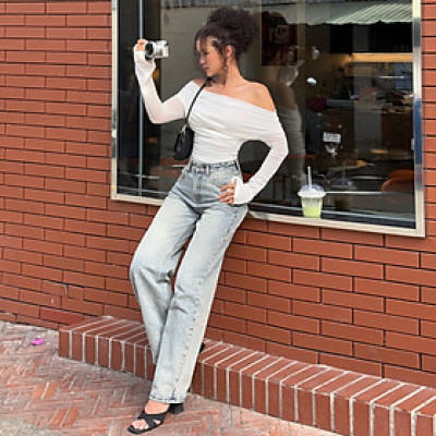 Quần Jean Nữ Ống Rộng Classic Aaa Jeans