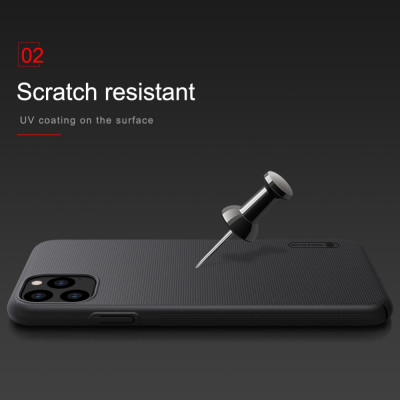 Ốp Lưng Sần chống sốc cho iPhone 11 Pro (5.8 inch) hiệu Nillkin Super Frosted Shield (Đính kèm giá đỡ hoặc miếng dán từ tính) - Hàng Chính Hãng