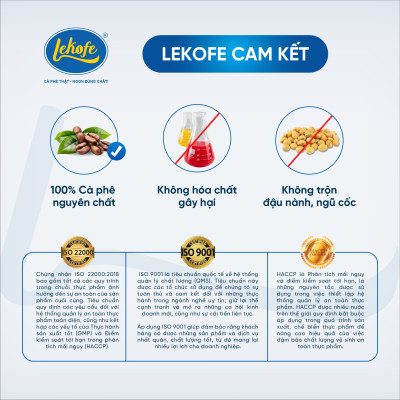 Cà phê rang xay Đặc Biệt Lekofe 80% Robusta 20% Arabica Đắng đậm chua nhẹ Túi 500gram