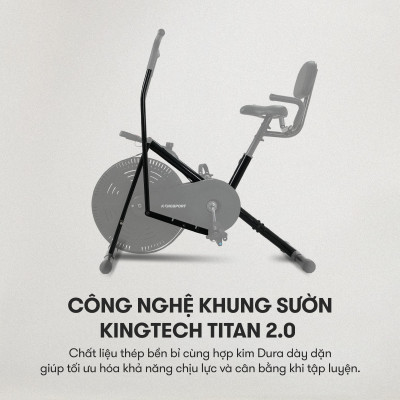 Xe đạp tập KINGSPORT Classic E-07, ghế tựa phù hợp người lớn tuổi, tích hợp đồng hồ đo lường chỉ số
