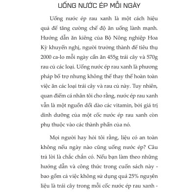 Nước Ép Tươi Xanh Thải Độc Chữa Lành